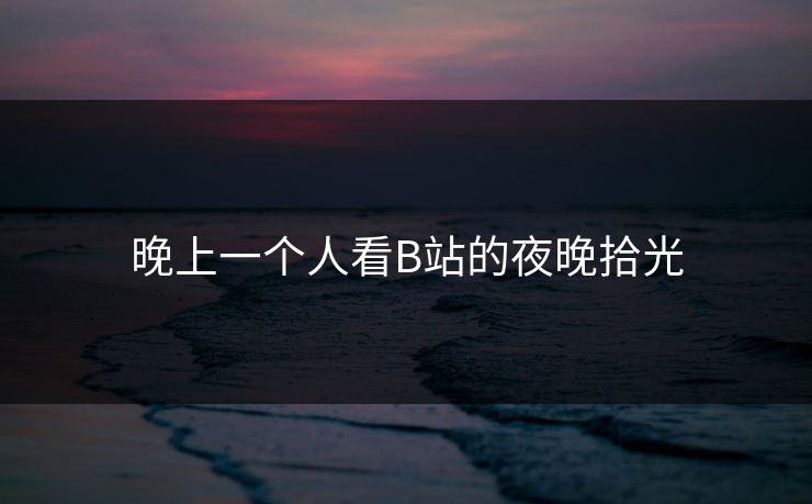 晚上一个人看B站的夜晚拾光 晚上一个人看B站的夜晚拾光