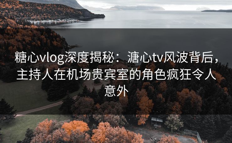 糖心vlog深度揭秘:溏心tv风波背后,主持人在机场贵宾室的角色疯狂令人意外 糖心vlog深度揭秘:溏心tv风波背后,主持人在机场贵宾室的角色疯狂令人意外