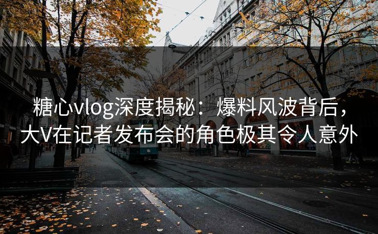 糖心vlog深度揭秘:爆料风波背后,大V在记者发布会的角色极其令人意外 糖心vlog深度揭秘:爆料风波背后,大V在记者发布会的角色极其令人意外